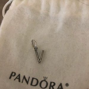 Letter V charm pandora